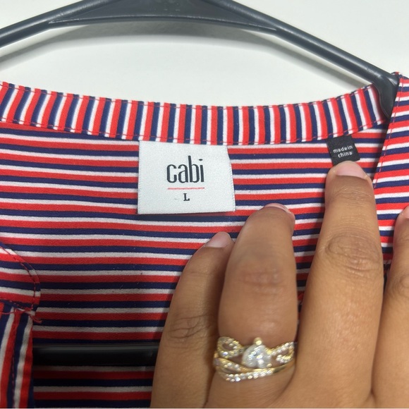 CAbi striped long sleeve blouse style 5335 size large - Picture 4 of 8